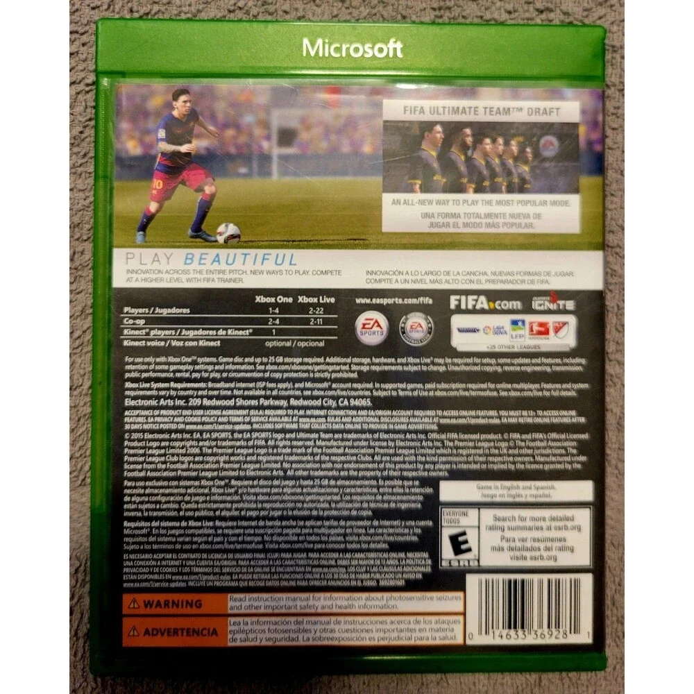 Microsoft Xbox One: FIFA 16 Soccer,CIB, MANUAL OL, CLN DISC, FAST SHIPPING